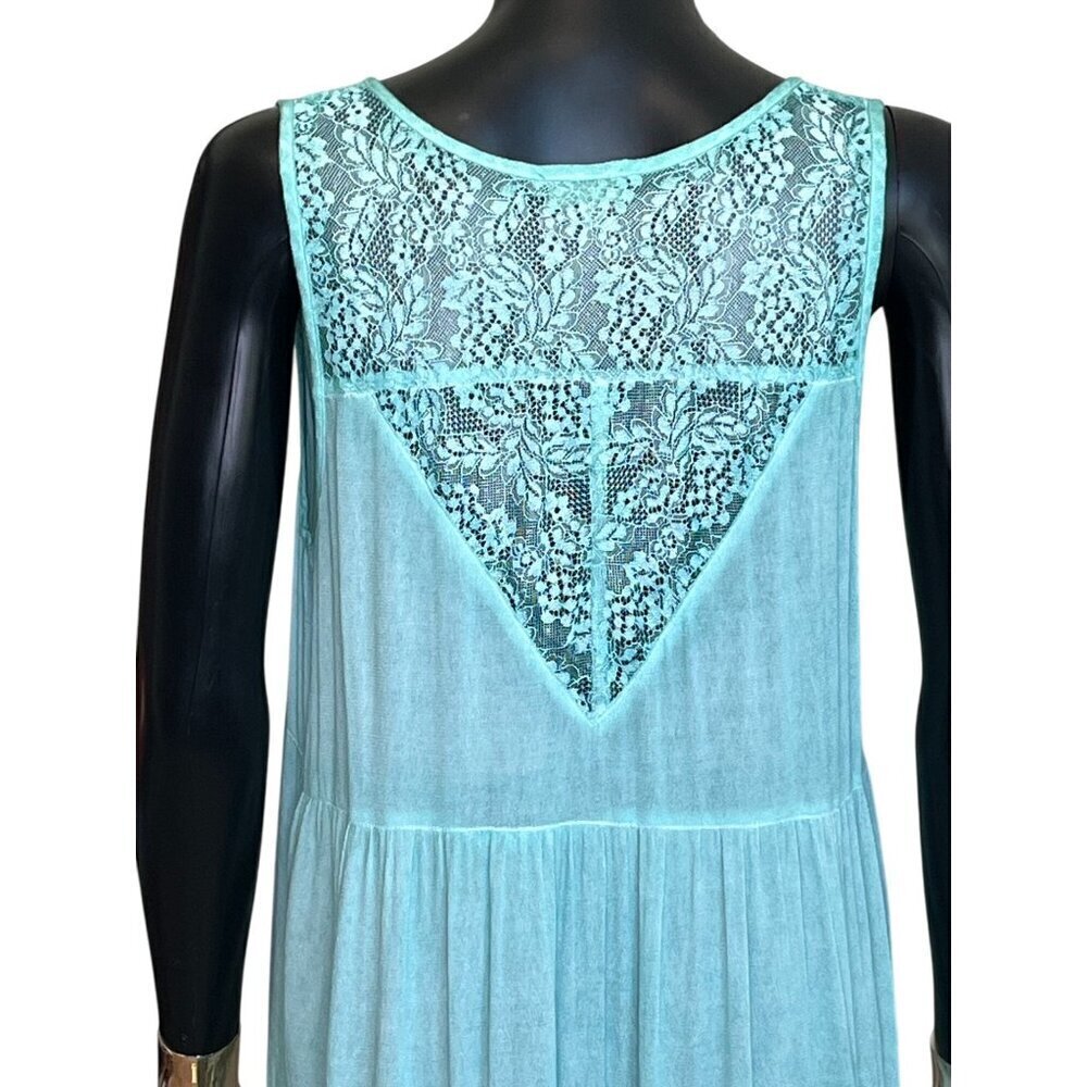 POL Aqua Blue Lace Boho Duster Vest Sleeveless Cardigan Size S NWOT - Picture 7 of 9
